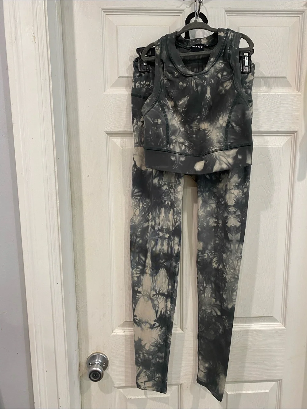 Mono B Girls small Tank top and leggings dark green